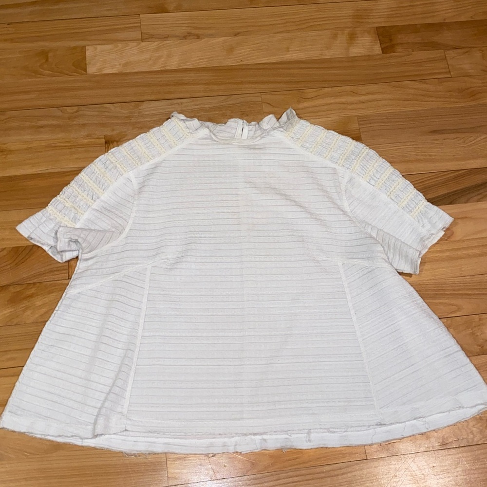 Free People Cropped Textured Top - Cream